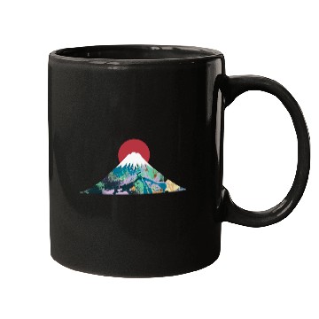 Discover Abstract Fuji Minimalist Design Mugs