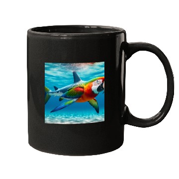 Discover The great white shark-parrot Mugs
