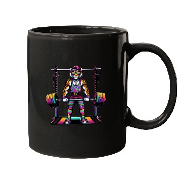 Discover Muscular Rainbow Tiger Deadlifting Mugs
