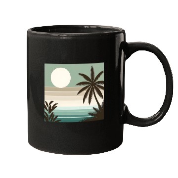 Discover Tropical Sunset Oasis Mugs