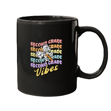 Discover Second 2nd Grade Vibes Teacher Coquette Bow Dalmat Mugs