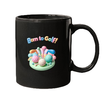 Discover Born To Golf - 3D rainbow golf equipment Mugs