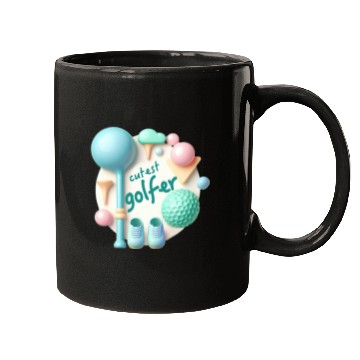 Discover Cutest Golfer - 3D pink bubbles Mugs