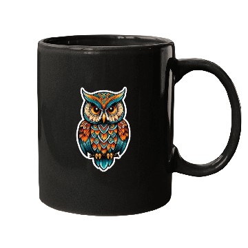 Discover Owl Neo Traditional Mugs