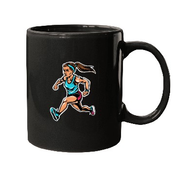 Discover Female Runner Graphic Mugs
