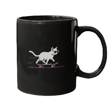 Discover Cat Wearing Sunglasses Riding Skateboard Mugs