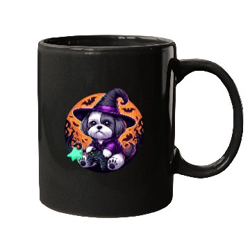 Discover Halloween design Shih Tzu Wizard gamer Mugs