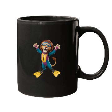 Discover Lion Diving Mugs