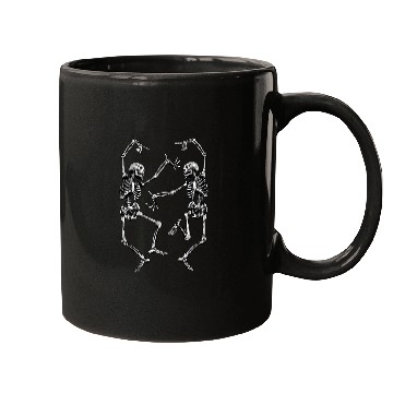 Discover Dancing Skeletons white bg Mugs