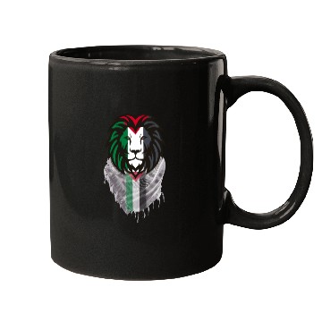 Discover Palestinian Lion with Flag Colors Mugs