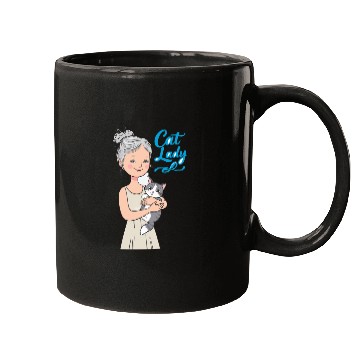 Discover cat lady Mugs