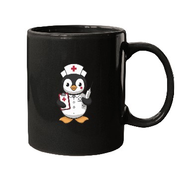Discover Cute Nurse Penguin With Syringe Mugs