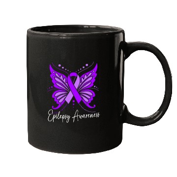 Discover Epilepsy Warrior Purple Ribbon Butterfly Epilepsy Mugs