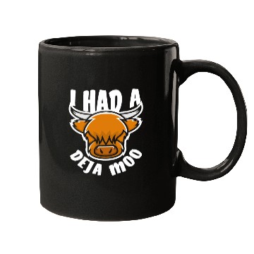 Discover Highland Cow Deja Moo Funny Saying Mugs