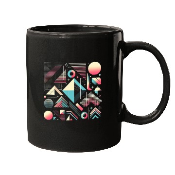 Discover Retro Geometric Shapes 80s 90s Style 2 Mugs