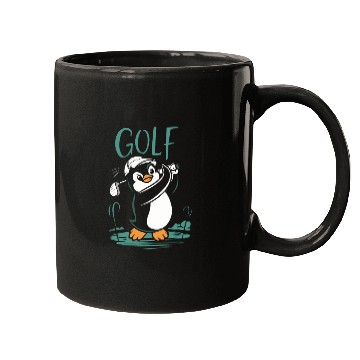 Discover Cute Penguin Golf Swing Fun Golfing Mugs