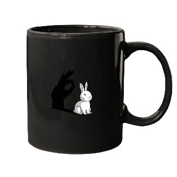 Discover Funny Rabbit Hand Shadow - Playful Shadow Puppet Mugs