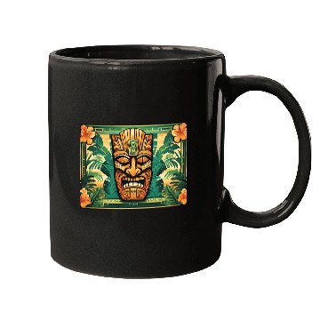 Discover Tiki Art Deco Mask Mugs