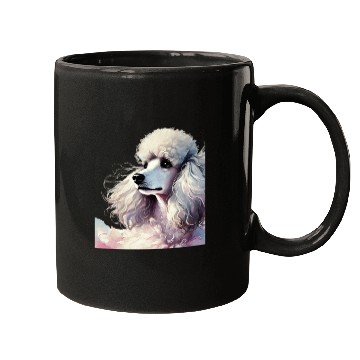 Discover Elegant Poodle in Soft Watercolors Mugs