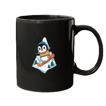 Discover Cute Snowboarding Penguin Adventure Mugs