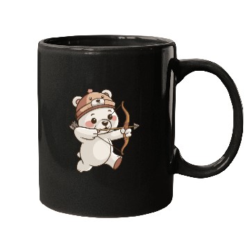Discover Cute polar bear with Bow and Arrows Cartoon Mugs