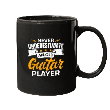 Discover Never Underestimate An Old Guitar Player Mugs
