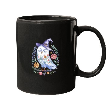 Discover Halloween Owl with Floral Witch Hat Mugs