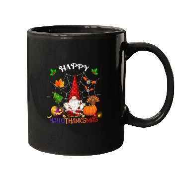 Discover Happy HalloThanksMas Gnome Mugs