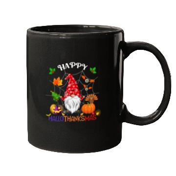 Discover Happy HalloThanksMas Gnome Mugs