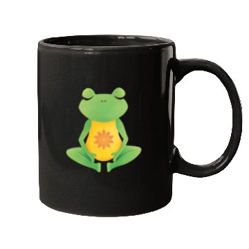 Discover Meditating frog yoga lotus Mugs