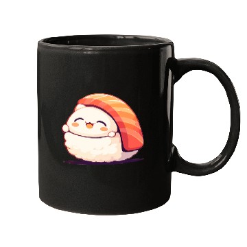 Discover Kawaii White Cat Salmon Nigiri Sushi Mugs