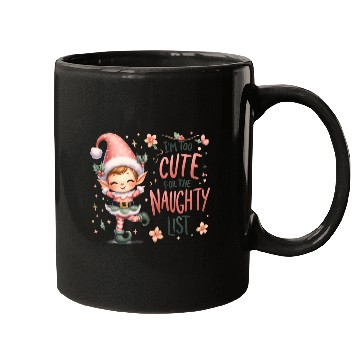 Discover Cute Elf: Too Cute for the Naughty List Mugs
