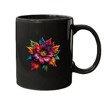 Discover Spectrum Bloom - The Vivid Floral Symphony Mugs