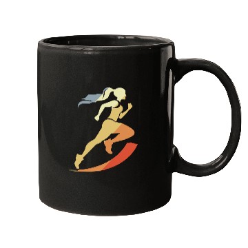 Discover Vintage Female Runner Graphic Mugs
