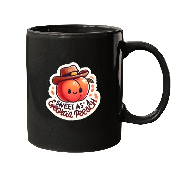 Discover Sweet as a Georgia Peach Sticker Mugs