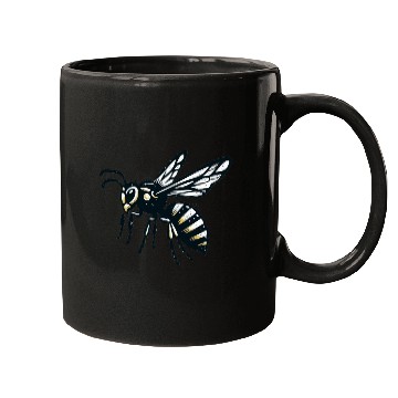 Discover Two Color Wasp Insect Art 3 Mugs