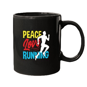 Discover Peace Love Running Design For Runners Mugs