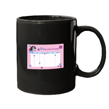 Discover Timetable for Kids - Pony Flowers pink - French Mugs