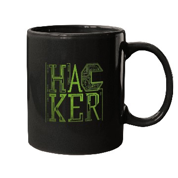 Discover Futuristic Digital Hacker Typography Mugs
