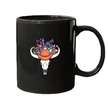 Discover wildflower with Cow Skull blooming Mugs