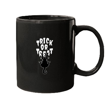 Discover Black Cat Trick or Treat Mugs