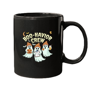 Discover Boo-Havior Crew Ghosts Data Halloween Fun Mugs