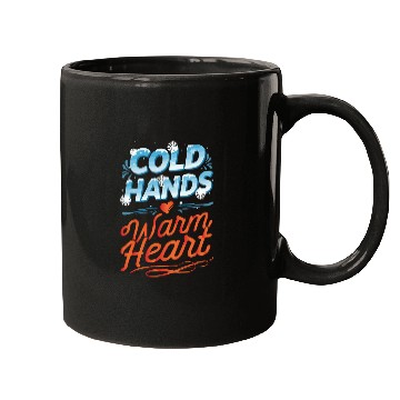 Discover Typography for winter Cold hands warm heart Mugs