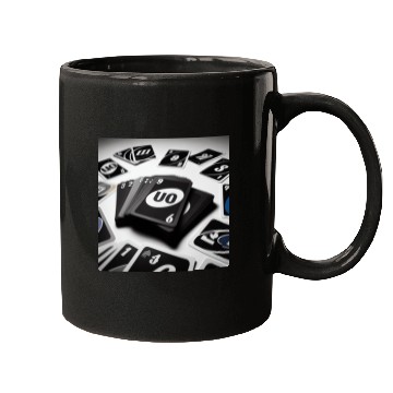 Discover Black Uno Cards Mugs