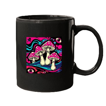 Discover Psychedelic Shrooms: Neon Fungi Fantasy Mugs