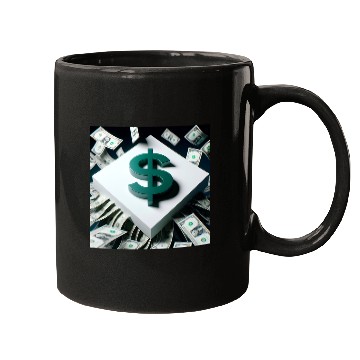 Discover Money Sign Square Mugs