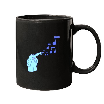 Discover Cute Elephant music nout Toot Trunk Trumpet Comic Mugs