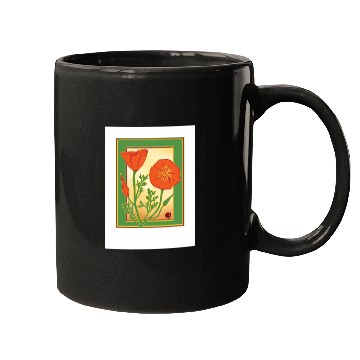 Discover California Poppies illustration poster Mugs
