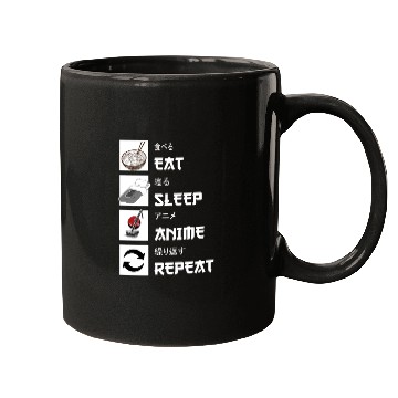 Discover Eat sleep anime repeat manga Mugs