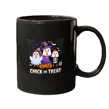 Discover Chick or Treat Halloween Fun with Ghost, Witch, Mugs